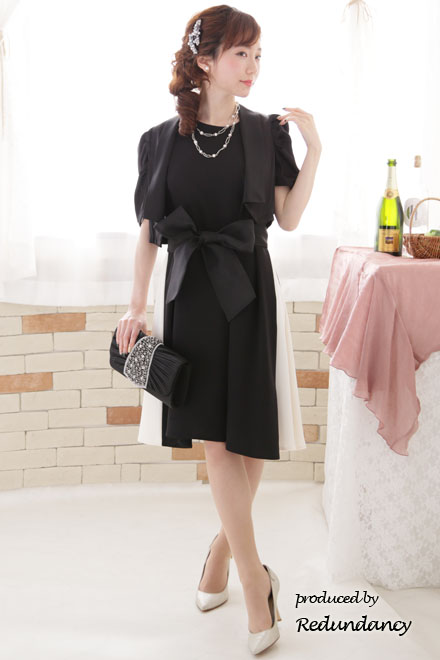 ブラックサテンのジャケット風ボレロ