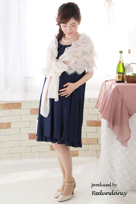 ピンクベージュのもこもこレースストール