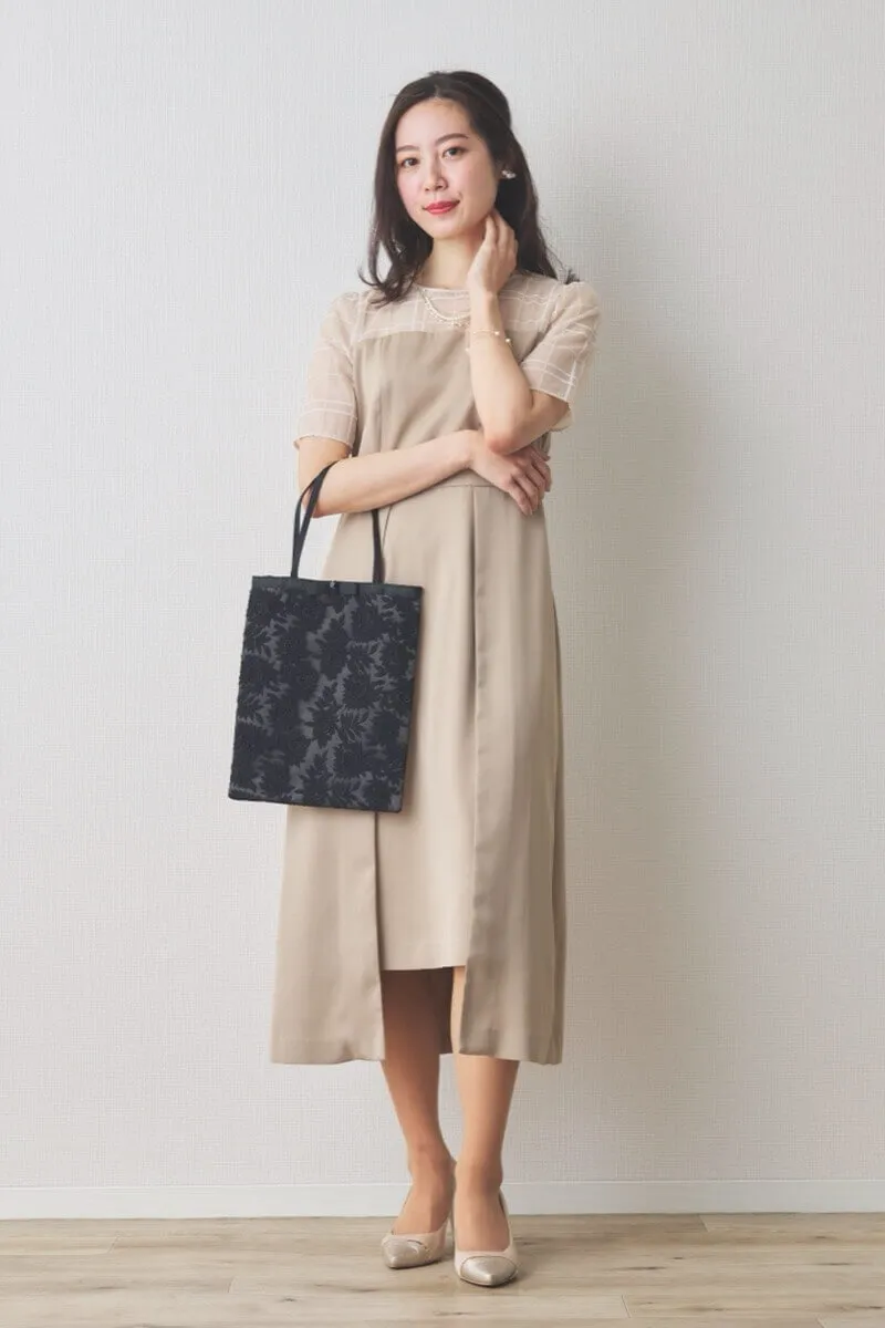 ブラックフラワーレースサブバッグ