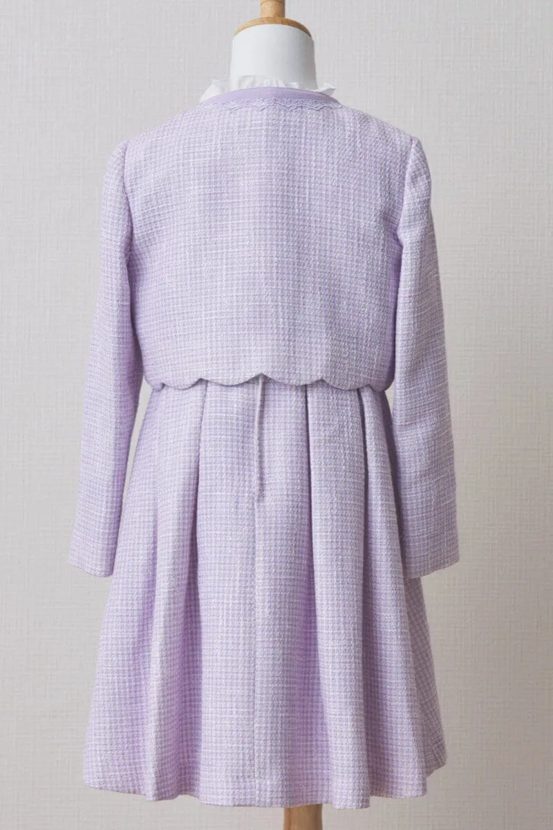 ラベンダーのツイードキッズフォーマルセット