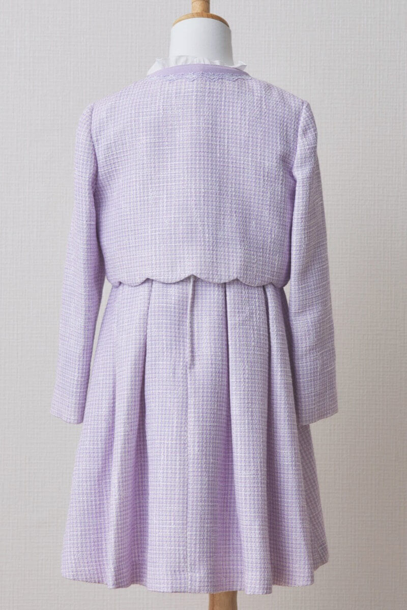 ラベンダーのツイードキッズフォーマルセット