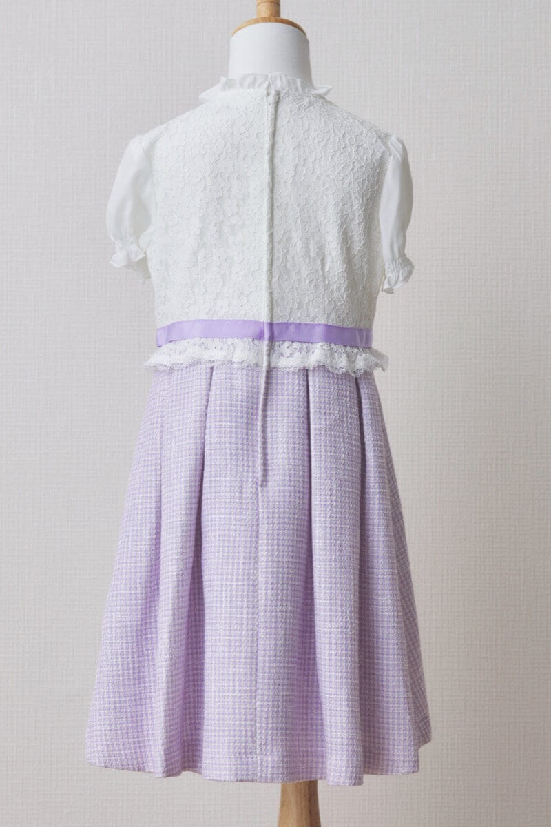 ラベンダーのツイードキッズフォーマルセット