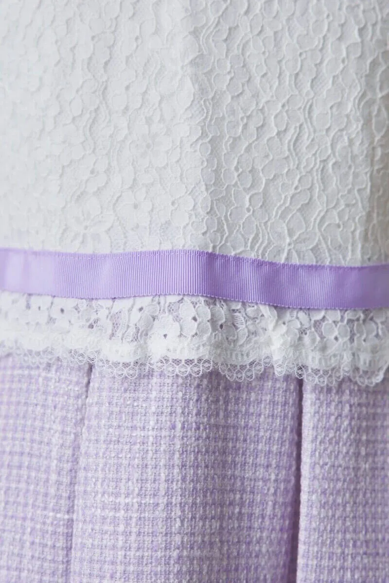 ラベンダーのツイードキッズフォーマルセット