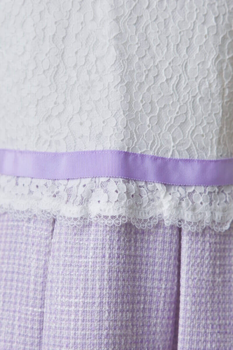 ラベンダーのツイードキッズフォーマルセット