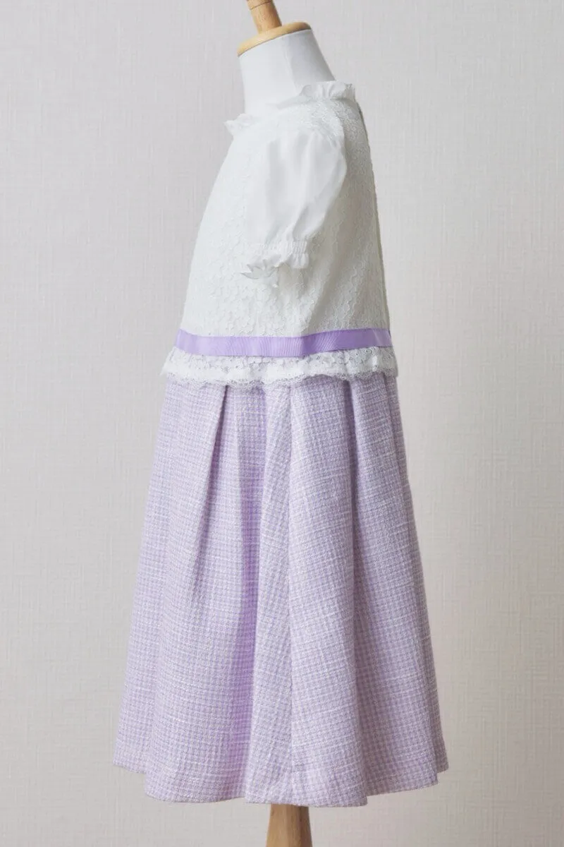 ラベンダーのツイードキッズフォーマルセット