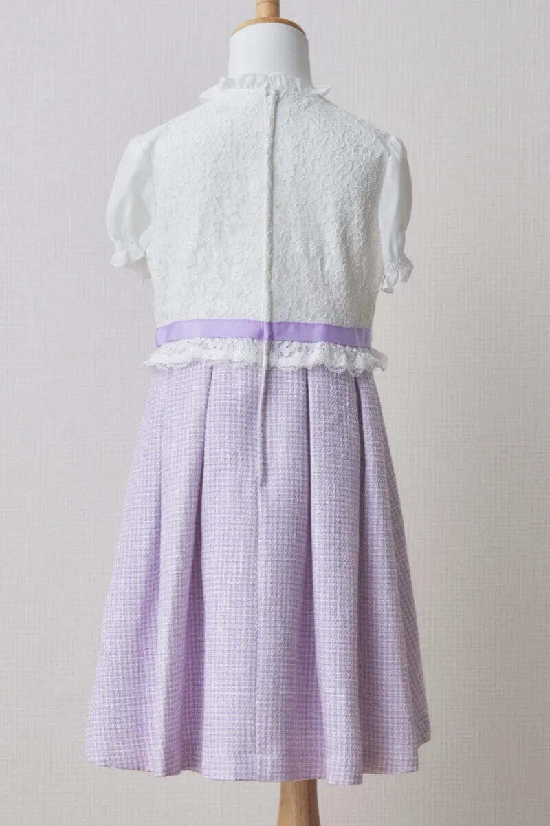 ラベンダーのツイードキッズフォーマルセット