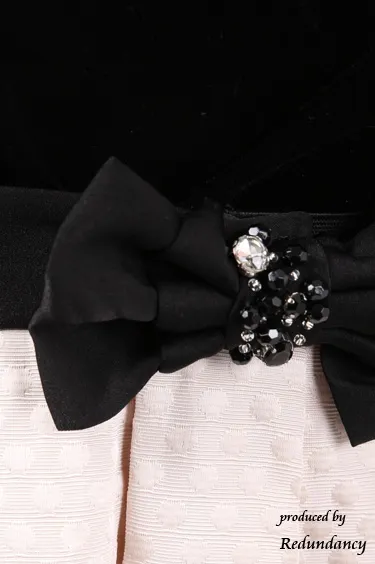 ブラック×ベージュのミニ丈ベロアドレスコーディネートセット