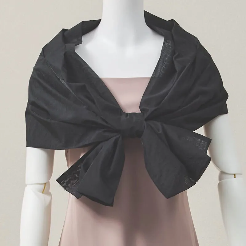 ブラックのオーガンジー3WAYストール