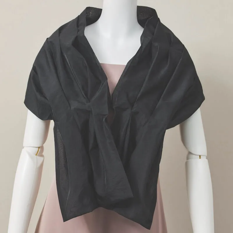 ブラックのオーガンジー3WAYストール