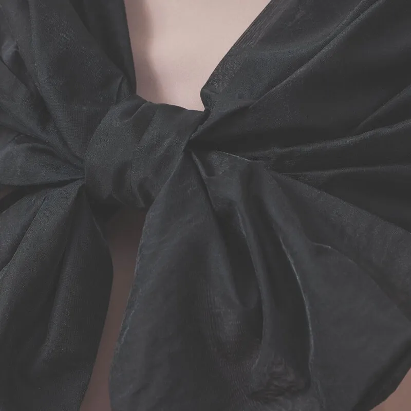 ブラックのオーガンジー3WAYストール