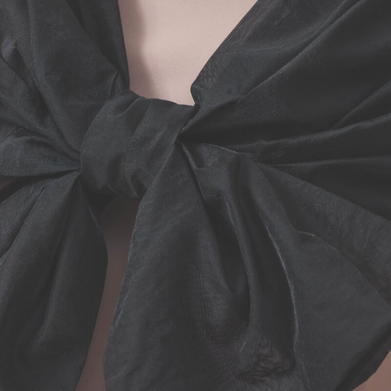 ブラックのオーガンジー3WAYストール