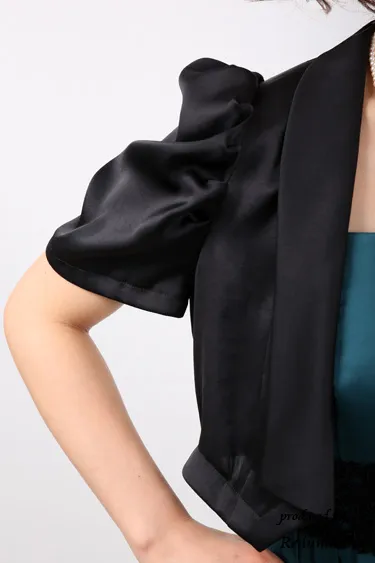 グリーンの調節リボン付きバルーンドレスコーディネートセット