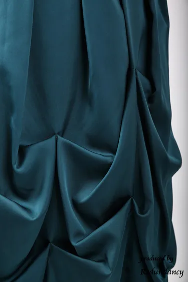 グリーンの調節リボン付きバルーンドレスコーディネートセット