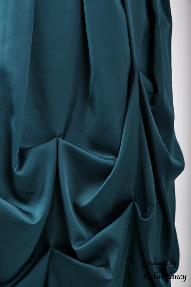 グリーンの調節リボン付きバルーンドレスコーディネートセット