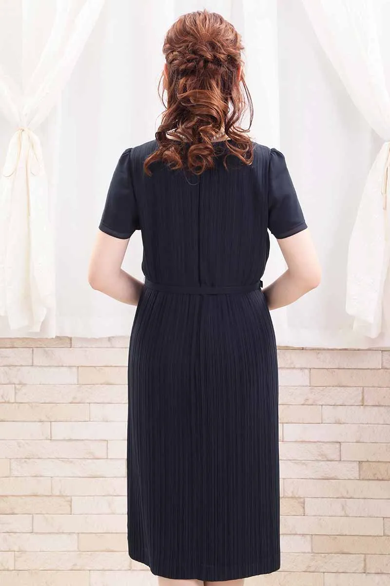 ネイビーのクラシックプリーツセレモニースーツセット