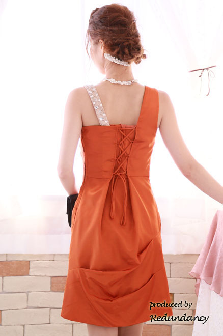 ロイヤルブルーのシフォンアシンメトリードレスコーディネートセット