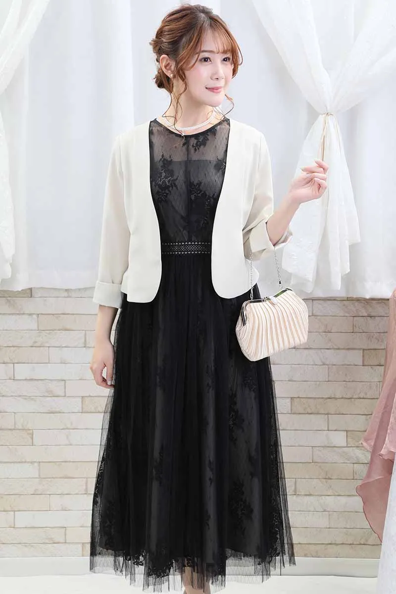 ホワイトパール2連のクリスタルチャームネックレス