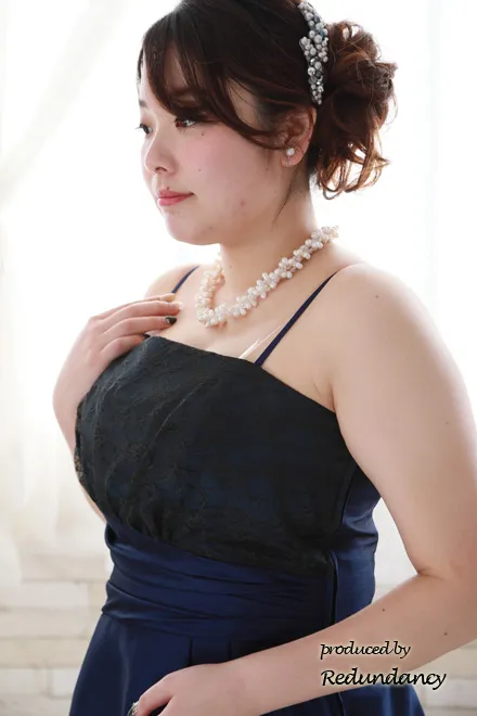 ネイビーのシャンタンレースドレスコーディネートセット