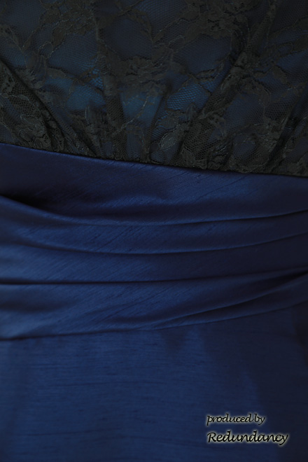 ネイビーのシャンタンレースドレスコーディネートセット