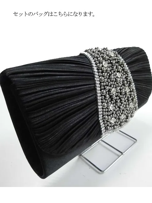 ネイビーのシャンタンレースドレスコーディネートセット