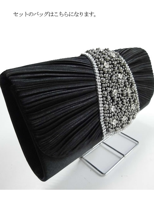 ネイビーのシャンタンレースドレスコーディネートセット