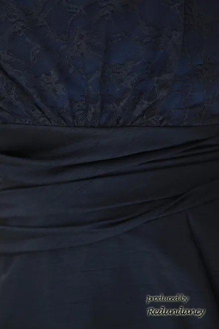 ネイビーのシャンタンレースドレスコーディネートセット