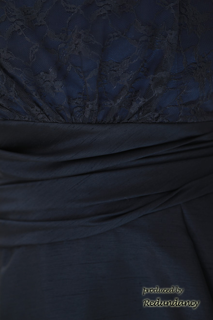 ネイビーのシャンタンレースドレスコーディネートセット