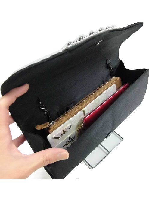 シルバーのウエスト刺繍入りシャンタンドレスコーディネートセット