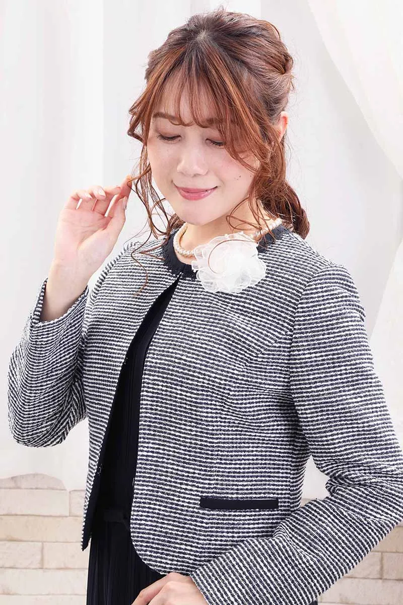 ネイビーのクラシックプリーツセレモニースーツセット