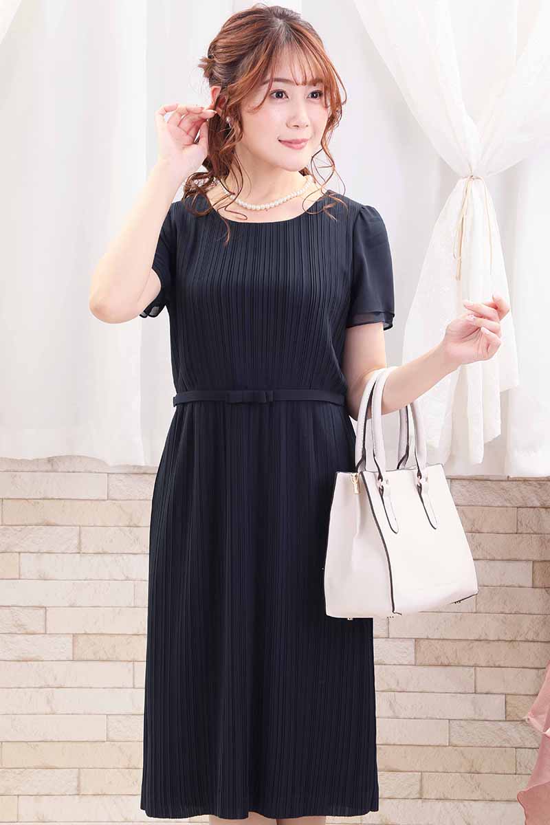 ネイビーのクラシックプリーツセレモニースーツセット