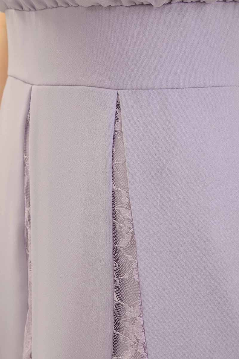 ラベンダーの切替えレースドレスコーディネートセット