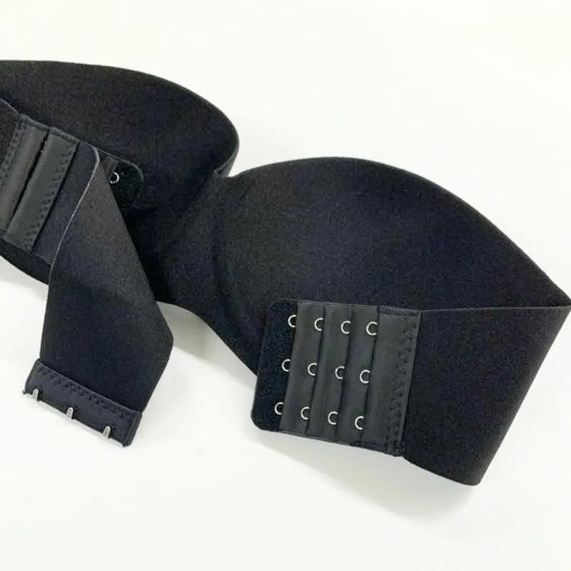 【LL/ブラック】ストラップレスノンワイヤーブラ