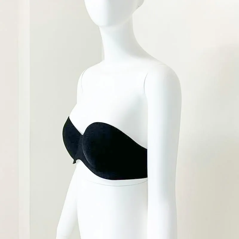 【LL/ブラック】ストラップレスノンワイヤーブラ