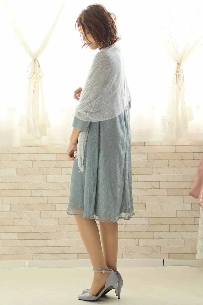 グリーンのシアーレースAラインドレス