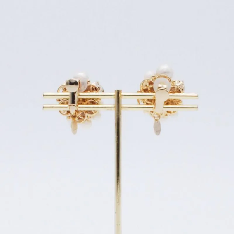 コットンパール×ビジューモチーフのイヤリング