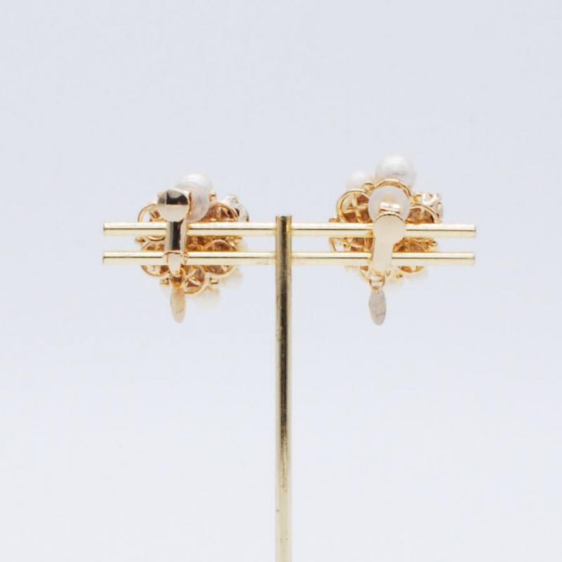 コットンパール×ビジューモチーフのイヤリング