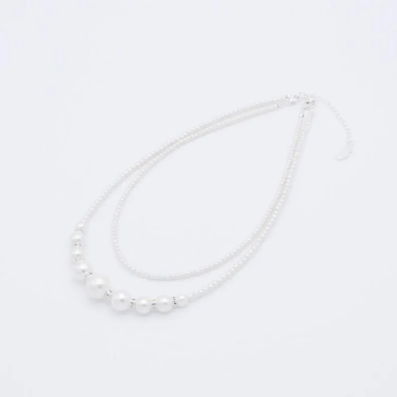 2連パールの3wayネックレス