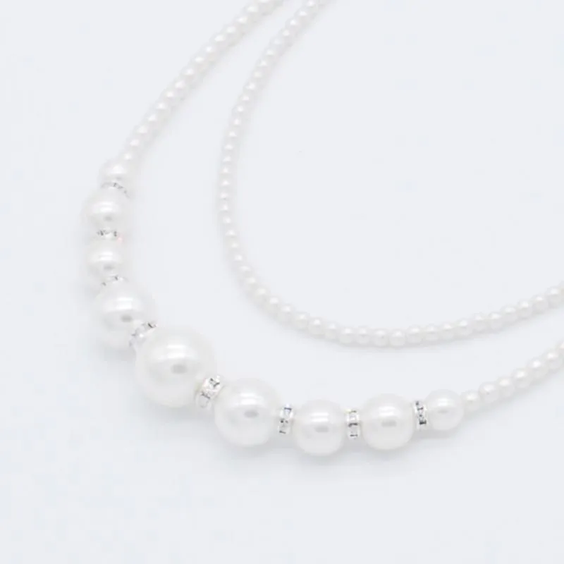 2連パールの3wayネックレス