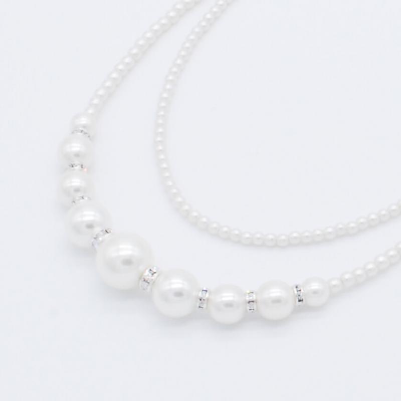 2連パールの3wayネックレス