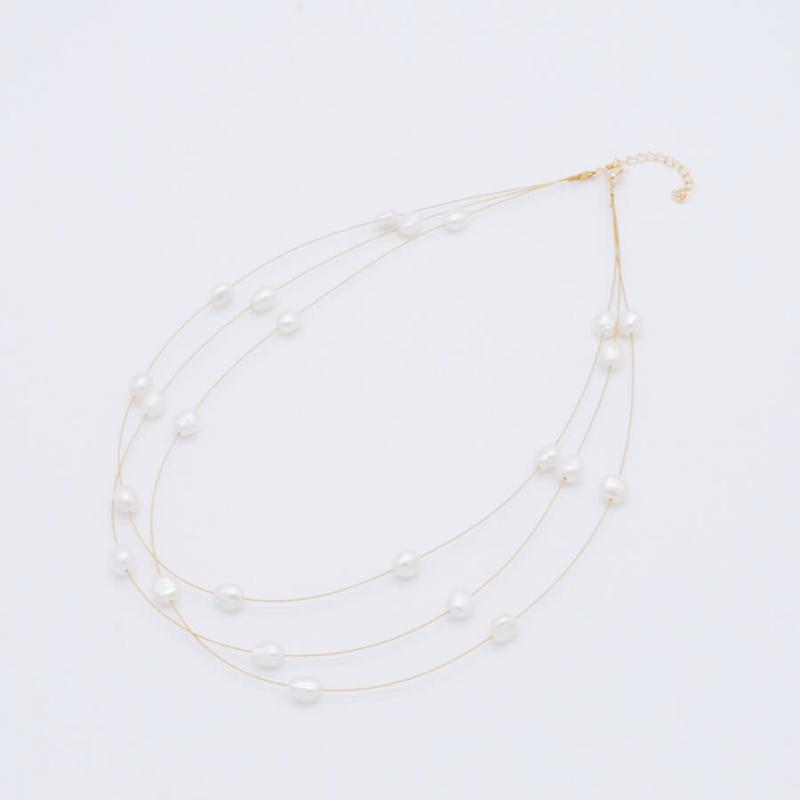 淡水パールのワイヤーネックレス