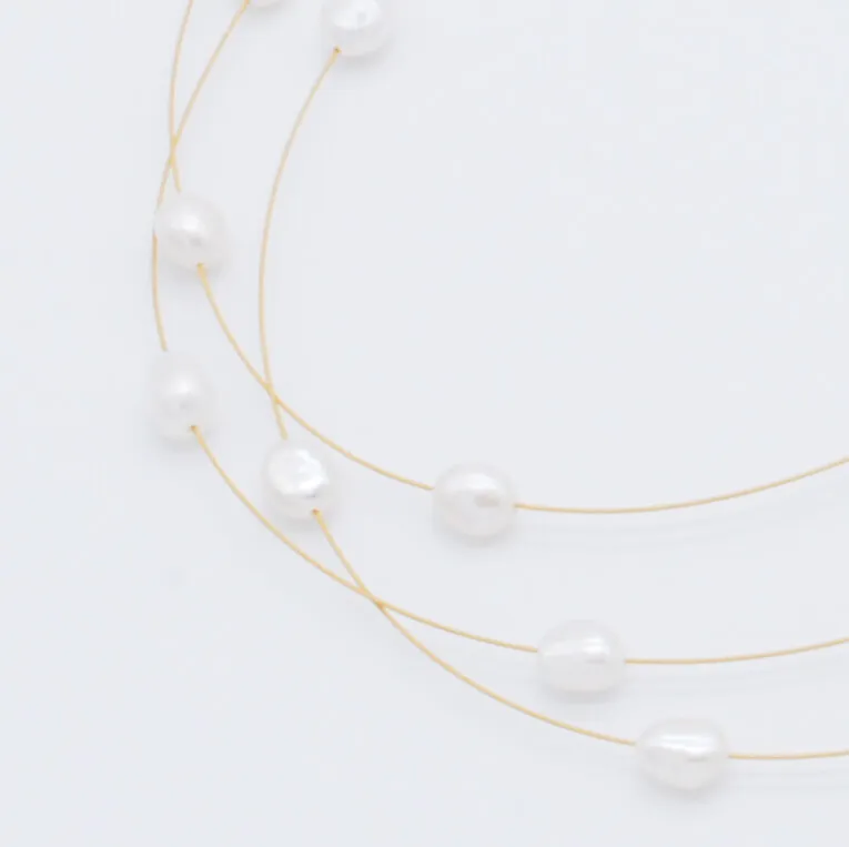 淡水パールのワイヤーネックレス