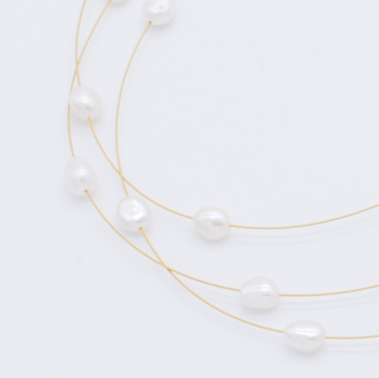 淡水パールのワイヤーネックレス
