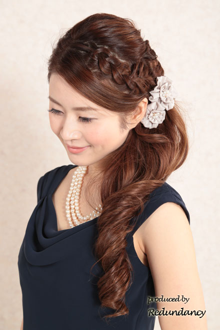 ネイビーのラメシフォンロングドレス