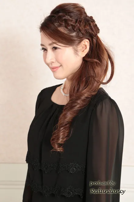 ブラックのウエスト薔薇レースフォーマルドレス