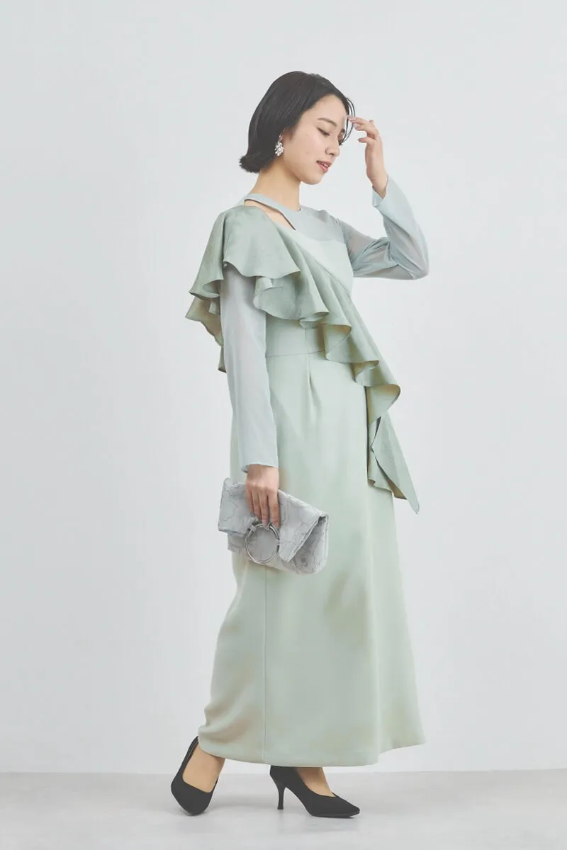 グレーのフラワークロッキーバッグ