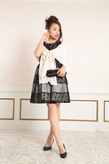 ベージュのレースストール(ホック付)