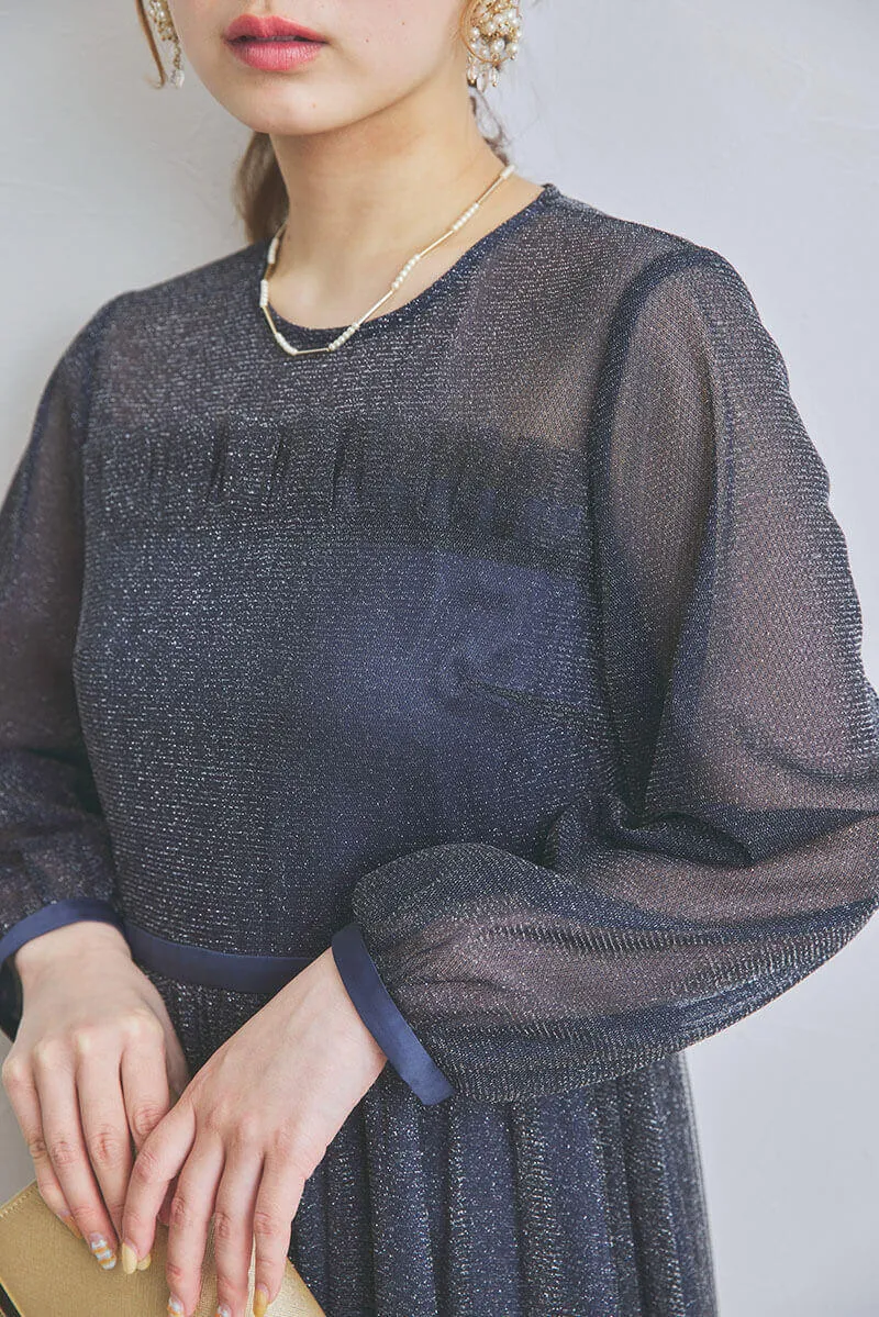 ベビーパール×ゴールドパイプネックレス