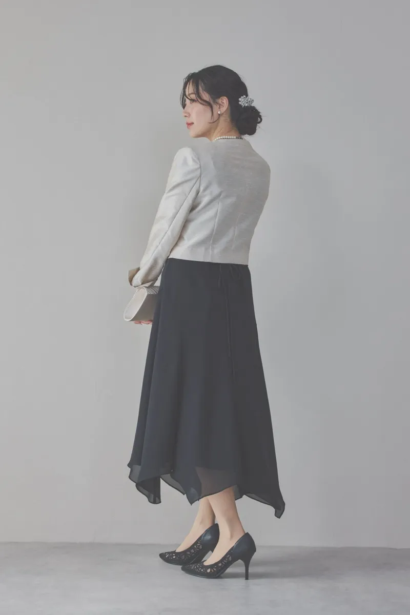 ブラックのバックレースマーメイドドレスコーディネートセット