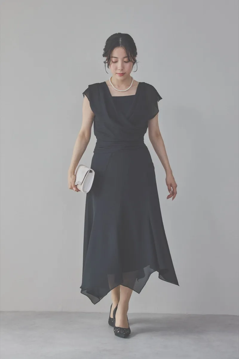 ブラックのバックレースマーメイドドレスコーディネートセット