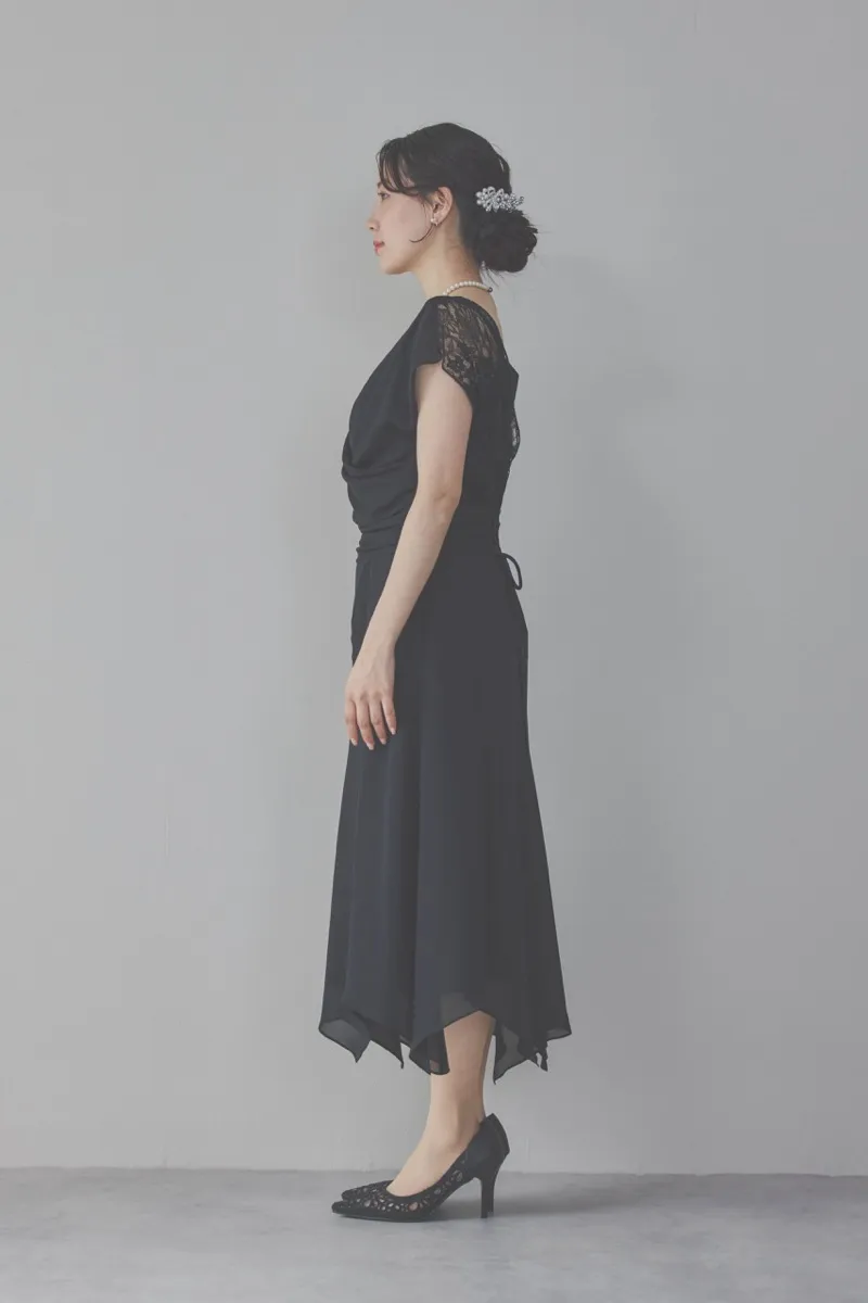 ブラックのバックレースマーメイドドレスコーディネートセット